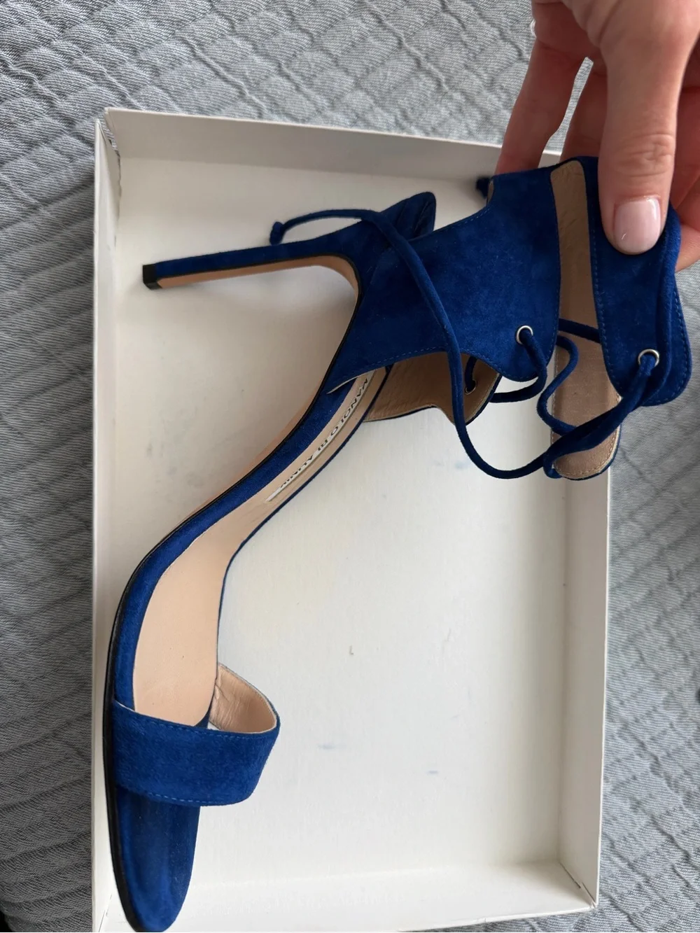 Manolo Blahnik Laramod Cobalt Blue Sz. 39.5 Originally $815